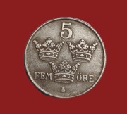 Moneta 5 ore 1947, Szwecja