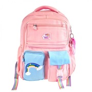 Plecak szkolny Rainbow Sweet, wodoodporny z odblaskiem, brelok gratis 