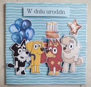 Kartka okolicznościowa na urodziny Bluey i Bingo r 