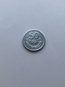 50 Groszy  Aluminium . Moneta obiegowa z roku 1973 . Stan  - bardzo dobry .