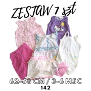 Letni zestaw dla dziewczynki 3-6 miesięcy 62-68 cm 7szt