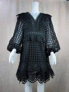 River Island czarna koronkowa sukienka haftowana UK18 EUR44