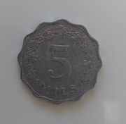 Malta moneta 5 milów 1972