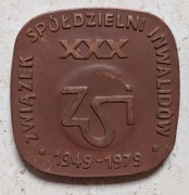 Stary medal PRL / Związek Spółdzielni Inwalidów / Warszawa / Unikat