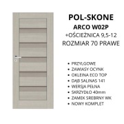 NOWE Drzwi POL-SKONE ARCO 70PRAWE +OŚCIEŻNICA 9,5-12 Dąb Salinas Wyprz
