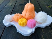 Zestaw świec świeczek jesiennych jeż i róże dynie 