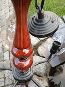 Żyrandol PRL vintage na 5 żarówek szkło ceramika metal