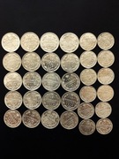 32 srebrne monety (kopiejki) świetny stan,cały zestaw !