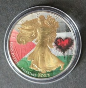 Palestyna Prawo do istnienia srebrna moneta USA 2023