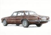 Rysunek samochodu Jaguar XJ mk1 format A4
