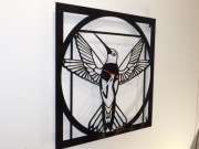 Zegar ścienny ze stali  "Ptak"