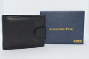 Alessandro Paoli portfel męski kompaktowy czarny skóra naturalna prezent