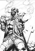 Hellboy rysunek oryginał