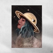 Plakat autorski Glamour Lady Saturn Kosmos A3