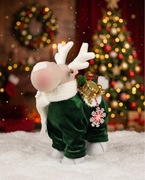 Renifer świąteczny zielony– dekoracja wnętrza 24 cm Idealny na prezent