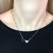 Naszyjnik Dwa Serduszka Stal Chirurgiczna