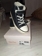 Trampki wysokie na rzepy jak convers z futerkiem r.35 22cm do szkoły jesień