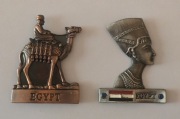 Magnes na lodówkę metalowy 2szt. Egipt Giza Kair Hurghada Nil Piramidy(42) 