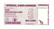 ZIMBABWE 5 BILIONES DOLLARS 2008 P61