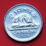 5  Centów  2008   r  -     Kanada   Bóbr 