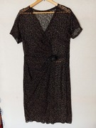 Sukienka koronkowa ze złotą nitką - L