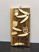 Drewniany wieszak na klucze handmade | boho | sowy dekoracja