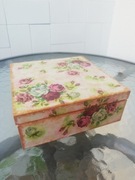 Szkatułka handmade Decoupage wzór róże 
