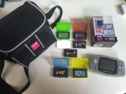 Gameboy advance + 6 gier + etui + torba + adapter 