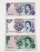 Wyspa Man 1 funt 1979-2009 P.34, P.38, P.40 Rzadkie 3 sztuki