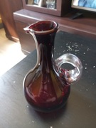 Wazon ,szkło kolorowe rubinowe PRL 