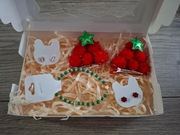 Mikołajki upominek box dla dziewczynki spineczki kolczyki branzoletka