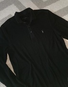 ALLSAINTS S CZARNA CIEPŁA KOSZULKA POLO BAWEŁNA
