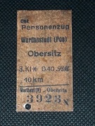 Magnes Bilet Warthestadt (Wronki) - Obersitz