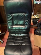 Fotel komputerowy czarny. Prawdziwa skóra.