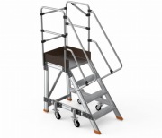 Drabina magazynowa podest jezdny HIGHER S-8703-Y 3 stopnie + podest