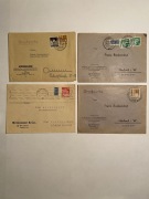 Niemcy 1949,1950,1951 Strefa USA i GB. 4 koperty ze znaczkami 