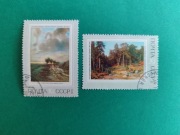 Znaczki CCCP 1971, malarstwo Sawrasow i Szyszkin, ZSRR, radzieckie, vintage