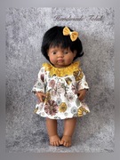 Handmade sukienka muślinowa+spinka dla lalek 34-36cm Minikane,Miniland