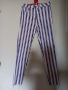 Sinsay spodnie damskie białe w paski rozmiar 36 STAN IDEALNY