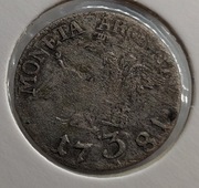 Moneta srebrna Fryderyk II 3 Kreuzer krajcary 1781 Prusy Wrocław