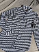 Cienka koszula w biało-niebieskie paski