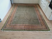 Przepiękny ręcznie tkany wełniany Indyjski dywan Mir z zieleni 245x350