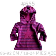 Bluza polarowa dziewczęca 18-24 miesiące 86-92cm z uszami 