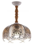 wisząca lampa żyrandol retro szkło metal PRL kolorowe szybki 