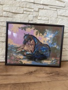 Haftowany obraz z końmi