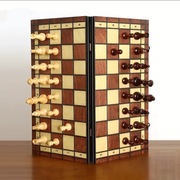 Ręcznie Robiona Magnetyczna Duża Składana Szachownica - 39 cm Drewniana