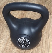 Kettlebelle 12 kg winylowy czarny kula hantel Gorilla Sports