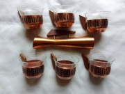 Zestaw duchowy – 6 kieliszków z miedzi i szkła z miarką rytualną