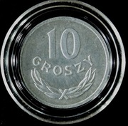 10 GROSZY 1976, z.m., PRL, nominał, stempel zwykły