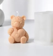 RÓŻANY MIŚ Z SERCEM Walentynki forma silikonowa 7*7 do Świec Wosku Odlewów 